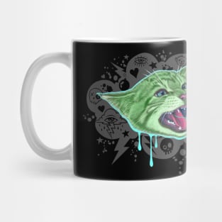 Bad Kitty in Green Mug